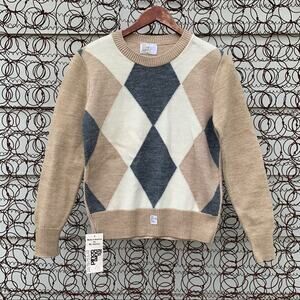 Vintage 50s Deadstock It’s Pure Gould argyle diamond sweater SMALL?